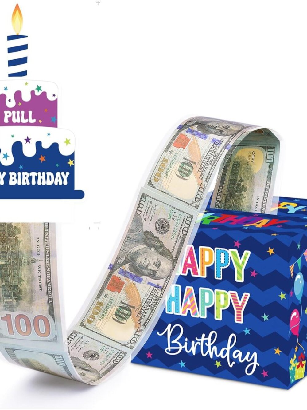 Birthday Money Box for Cash Gift Pull, Surprise Gift Boxes for Money, Money Hold